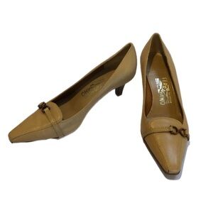Salvatore Ferragamo Tan Leather Heels